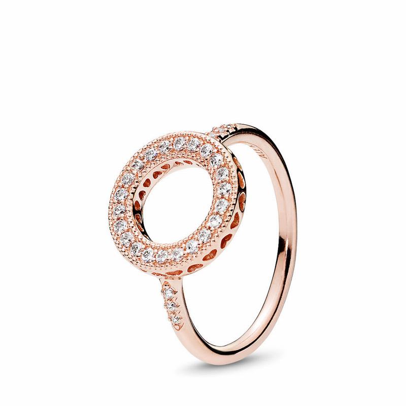 Pandora Rose™ Hearts Halo Statement Ring - Pandora Rose/Cubic Zirconia - Canada | NC4174IU